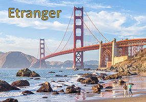 Colonies de vacances à l'étranger, magnifique vue du pont de San Francisco, le golden gate